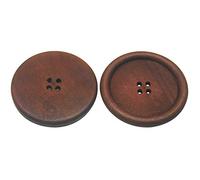 Wuuycoky Lot de 10 grands boutons ronds en bois marron foncé 45 mm de diamètre avec 4 trous pour loisirs créatifs couture bricolage