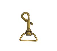 Wuuycoky Lot de 10 mousquetons pivotants en bronze Diamètre intérieur 2,5 cm