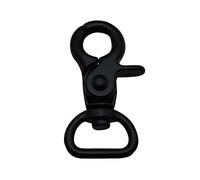 Wuuycoky Lot de 10 mousquetons pivotants en forme de D Noir Diamètre intérieur 1,5 cm