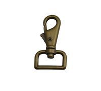 Wuuycoky Lot de 4 mousquetons pivotants en forme de tête de crevette Bronze Diamètre intérieur 2,5 cm