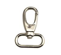 Wuuycoky Lot de 4 mousquetons pivotants ovales argentés de diamètre intérieur 3,8 cm