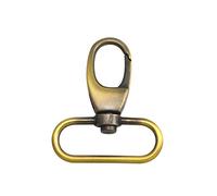 Wuuycoky Lot de 6 mousquetons pivotants avec anneau ovale en laiton antique brillant de 3,8 cm de diamètre intérieur