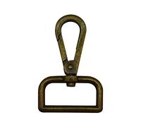 Wuuycoky Lot de 6 mousquetons pivotants en forme de D avec anneau en D Bronze Diamètre intérieur 2,5 cm