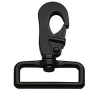 Wuuycoky Mousqueton pivotants de 5,1 cm de diamètre, anneau en D, Noir, Noir, Lot de 2