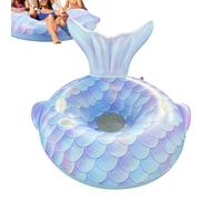 Wuvfojca Bouées gonflables pour piscine pour adultes - Bouée Queue de Sirène - Flotteurs Pour Piscine Avec Porte-Gobelet Et,Pour Natation Eau Plage Lac Fête Jeux Rivière Été