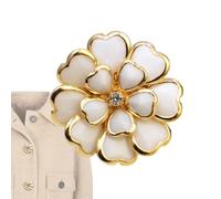 Wuvfojca Couvercles De Boutons Fleur Pour Femmes - Décoration Vestimentaire Vintage DIY en Métal en Forme de Fleur,Couvercle Bouton Amovible à Clip Style Bijou pour Chemisier Femme,pour Grand-mère