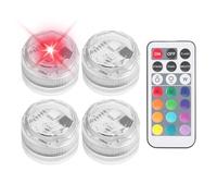 Wuvfojca Lot de 4 mini bougies LED submersibles avec télécommande étanches à piles pour décoration de Pâques, thème, anniversaire, mariage, fête, jardin