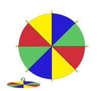 Wuvfojca Parachute Arc-en-, Parachute Multicolore | Jeu de Tente de Jouet en Parachute avec des poignées | Divertissement Familial, Jeux coopératifs de Tente pour en Plein air intérieur