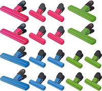 WUWEOT 18 Pièces 2 Tailles Clips de Fermeture pour Sacs Pinces à Sacs Plastique Pince Sachet Alimentaire Clips pour Sacs Alimentaires pour Rangement à Cuisine et Bureau 3 Couleurs