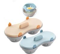 WUWFKUI Lot de 2 pocheuses à œufs doubles pour micro-ondes avec couvercle (orange + bleu)