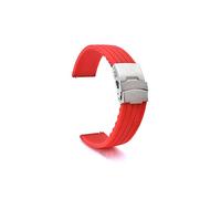 WUWMTUTCK 18 mm 20 22 24 Suise en silicone Pliant boucle de for Samsung Fit for Galaxy Watch Gear S2 S3 Bande bracelet caoutchouc for libération rapide(Red,22mm)