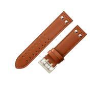 WUWMTUTCK Accessoires de montre en cuir respirant adaptés au bracelet de montre d'aviation kaki Hamilton H760250 20 22mm(Brown brown-Steel,22mm)