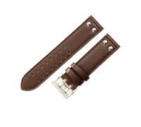 WUWMTUTCK Accessoires de montre en cuir respirant adaptés au bracelet de montre d'aviation kaki Hamilton H760250 20 22mm(Coffee coffee-Steel,22mm)