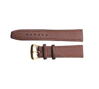 WUWMTUTCK Band de montre en cuir 18 mm 20 22 24 bande acier inoxydable Bracelet(Brown,16mm)