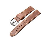 WUWMTUTCK Bracelet de couche de tête fait for la main, 20 22 21 23 24 26MM, en cuir marron, Vintage, épais, Style rétro for hommes(B colour,24mm)