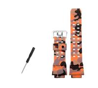 WUWMTUTCK Bracelet de montre en caoutchouc de silicone 16 mm joint convexe noir rouge orange bleu vert beige bracelet de montre adapté for CASIO adapté for G-SHOCK 3410 GW-9400 GW9300(A Camo orange-S)