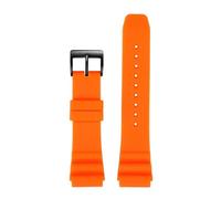 WUWMTUTCK Bracelet de montre en caoutchouc de Silicone 20 22mm hi-q souple noir bleu Orange rouge hommes Bracelet de montre adapté for CASIO MDV-106 MTP-VD01(Orange-B pin,20mm)
