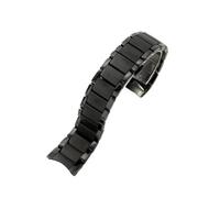 WUWMTUTCK Bracelet de montre en céramique 24mm, noir givré, adapté for Armani AR1451 AR1452 AR1400 AR1410 AR1421 AR1440, for accessoires(AR1452-24mm)