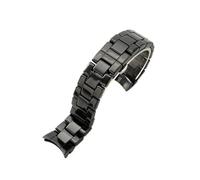 WUWMTUTCK Bracelet de montre en céramique 24mm, noir givré, adapté for Armani AR1451 AR1452 AR1400 AR1410 AR1421 AR1440, for accessoires(AR1400)