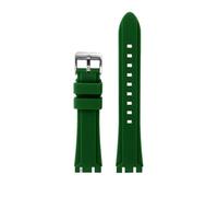 WUWMTUTCK Bracelet de montre en résine et caoutchouc de Silicone, 19mm 21mm, noir, bleu foncé, vert, Orange, for hommes, adapté for SWATCH IRONY, adapté for CHRONO bruni(Green-S pin,19mm)