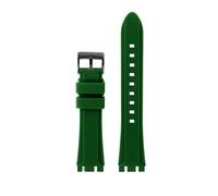 WUWMTUTCK Bracelet de montre en résine et caoutchouc de Silicone, 19mm 21mm, noir, bleu foncé, vert, Orange, for hommes, adapté for SWATCH IRONY, adapté for CHRONO bruni(Green-B pin,19mm)
