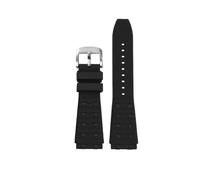WUWMTUTCK Bracelet de montre en Silicone fluororubber 22 24mm Joint convexe noir bleu Bracelet de montre for hommes adapté for Breitling Chronomat B01(Black-S pin,22mm)
