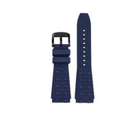 WUWMTUTCK Bracelet de montre en Silicone fluororubber 22 24mm Joint convexe noir bleu Bracelet de montre for hommes adapté for Breitling Chronomat B01(Blue-B pin,24mm)