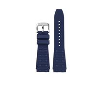 WUWMTUTCK Bracelet de montre en Silicone fluororubber 22 24mm Joint convexe noir bleu Bracelet de montre for hommes adapté for Breitling Chronomat B01(Blue-S pin,22mm)