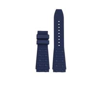 WUWMTUTCK Bracelet de montre en Silicone fluororubber 22 24mm Joint convexe noir bleu Bracelet de montre for hommes adapté for Breitling Chronomat B01(Blue-NO BK,22mm)