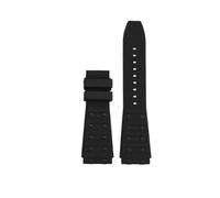 WUWMTUTCK Bracelet de montre en Silicone fluororubber 22 24mm Joint convexe noir bleu Bracelet de montre for hommes adapté for Breitling Chronomat B01(Black-NO BK,22mm)