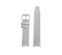 WUWMTUTCK Bracelet de montre en Silicone fluororubber, Interface Arc de 20MM, souple, noir, bleu, vert, blanc, gris, for hommes, adapté for IWC, adapté au portugais(Gray-S pin)