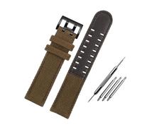 WUWMTUTCK Bracelet de montre en toile de Nylon 20 22, noir marron armée vert lea/ther bas, bracelet de montre for hommes adapté for Hamilton Khaki Field(Brown-B pin,22mm)
