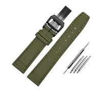WUWMTUTCK Bracelet de montre en toile de Nylon for fond Lea/ther, 20 21 22, vert armée, bleu, noir, adapté for IWC Mark-xx Pilot Portugieser(Army green-Black,22mm)