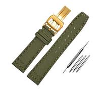 WUWMTUTCK Bracelet de montre en toile de Nylon for fond Lea/ther, 20 21 22, vert armée, bleu, noir, adapté for IWC Mark-xx Pilot Portugieser(Army green-Gold,22mm)