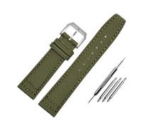 WUWMTUTCK Bracelet de montre en toile de Nylon for fond Lea/ther, 20 21 22, vert armée, bleu, noir, adapté for IWC Mark-xx Pilot Portugieser(Army green-S pin,22mm)