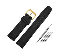 WUWMTUTCK Bracelet de montre en toile de Nylon for fond Lea/ther, 20 21 22, vert armée, bleu, noir, adapté for IWC Mark-xx Pilot Portugieser(Black-G pin,22mm)