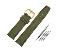 WUWMTUTCK Bracelet de montre en toile de Nylon for fond Lea/ther, 20 21 22, vert armée, bleu, noir, adapté for IWC Mark-xx Pilot Portugieser(Army green-G pin,21mm)