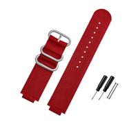 WUWMTUTCK Bracelet de montre en toile de Nylon for hommes, 24x16mm, Interface convexe, noir, vert armée, bleu, adapté for Timex ADVENTURE T2N721 T2N720 TW2T76500(Red-S pin)