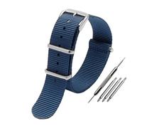 WUWMTUTCK Bracelet de montre universel en toile de nylon for DW for Briston for Rolex 18 mm 20 mm 22 mm noir rouge vert kaki bleu sport for hommes et femmes(Blue-S pin,20mm)