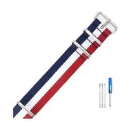 WUWMTUTCK Convient for Daniel Fit for Wellington Fit for Tissot Fit for Rolex Water Ghost Fit for Citizen Fit for Seiko Bracelet de montre en nylon élastique 18 20 22 mm(Red White,18mm)