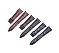 WUWMTUTCK Convient for Frederique Constant bracelet de montre première couche en cuir boucle ardillon 23mm noir et marron foncé hommes ceinture(Brown)