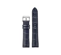 WUWMTUTCK Lea/ther for bracelet de montre inférieur en caoutchouc de silicone 19 20 21 22mm bracelet de montre universel noir marron bleu foncé for hommes et femmes(Dark blue-S pin,22mm)