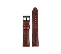WUWMTUTCK Lea/ther for bracelet de montre inférieur en caoutchouc de silicone 19 20 21 22mm bracelet de montre universel noir marron bleu foncé for hommes et femmes(Brown-B pin,19mm)