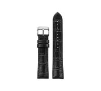 WUWMTUTCK Lea/ther for bracelet de montre inférieur en caoutchouc de silicone 19 20 21 22mm bracelet de montre universel noir marron bleu foncé for hommes et femmes(Black-S pin,21mm)