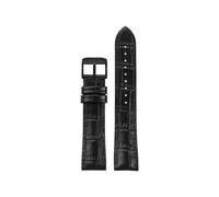 WUWMTUTCK Lea/ther for bracelet de montre inférieur en caoutchouc de silicone 19 20 21 22mm bracelet de montre universel noir marron bleu foncé for hommes et femmes(Black-B pin,20mm)