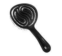 Wuxiuxiu Peigne de massage à tête circulaire portable et creux pour cuir chevelu (noir)