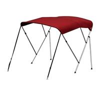 WUXTOKV 3 Arches Bimini pour Bateau, 600D Oxford Toile Taud pour Bateau, Cadre Alu avec Pochette de Rangement, 140-200L cm(Red,155cm/61 in)