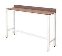 WUXTOKV Table Haute de 105 Cm, Bar Cuisine, avec Garde Corps, Design a Lattes, Étroite et Longue, Plusieurs Options, Adaptée a Divers Scénarios(White,140x105x40CM/55x41x16IN)
