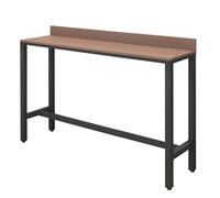 WUXTOKV Table Haute de 105 Cm, Bar Cuisine, avec Garde Corps, Design a Lattes, Étroite et Longue, Plusieurs Options, Adaptée a Divers Scénarios(Brown,120x105x40CM/47x41x16IN)