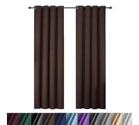 WUXXIANG Lot de 2 Rideau Occultant Thermique 70 x 70 cm Thermiques Isolants Anti Froid Anti Bruit, Rideaux Occultants Isolant Thermique Anti Froid, avec Cravates, pour Maison Salon, Marron